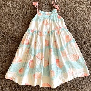 Seashell 🐚 dress 4T Cynthia Rowley spaghetti strap ties ruffle top beach ocean